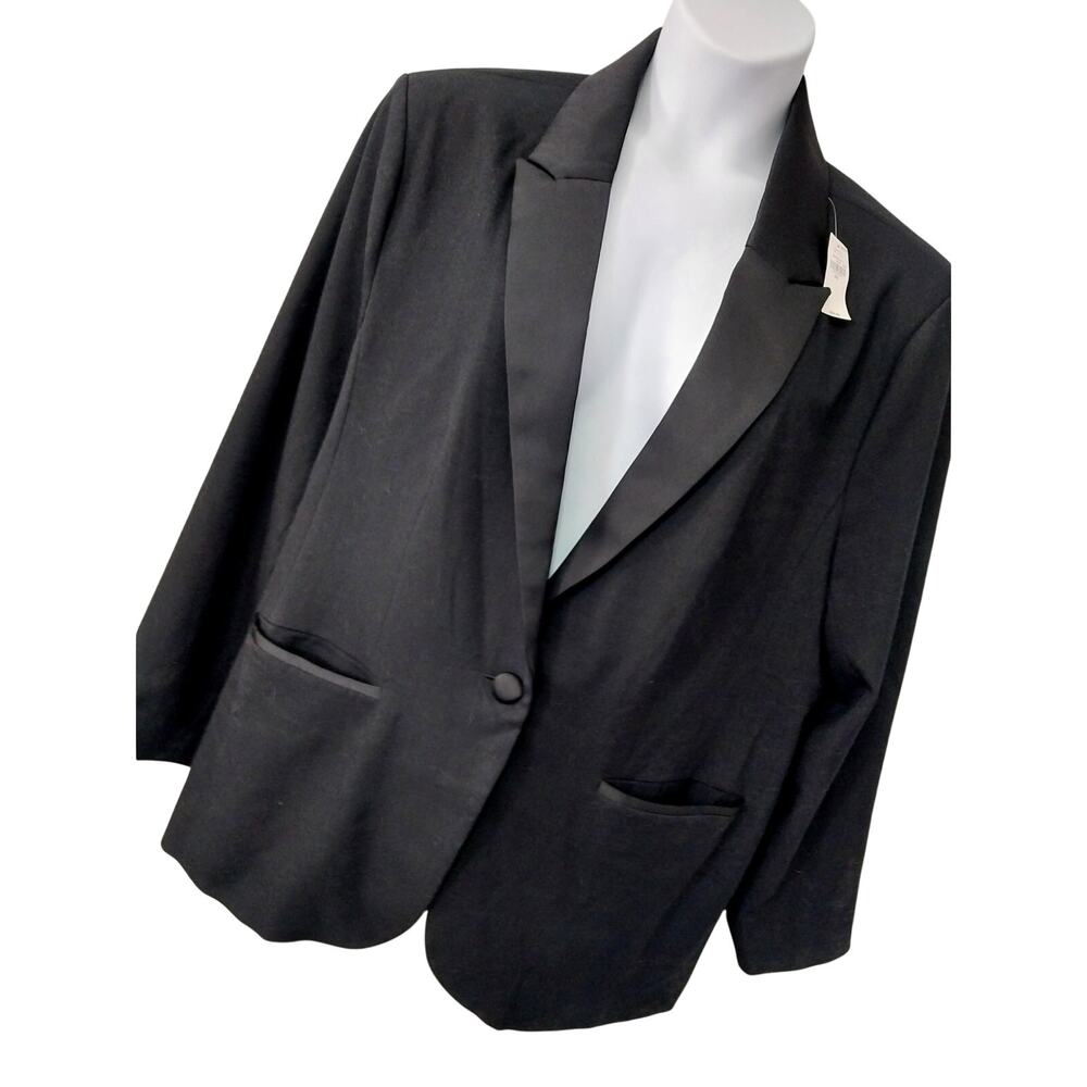 NWT@$60! OLD NAVY! STUNNING BLACK SATIN LAPEL, ONE BUTTON TUX STYLE JACKET! XXL